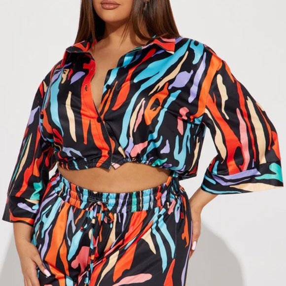 NWT Fashion Nova Multi-Color Pant Set, Color: Multi Color Size: 1X  NWT - Picture 3 of 13